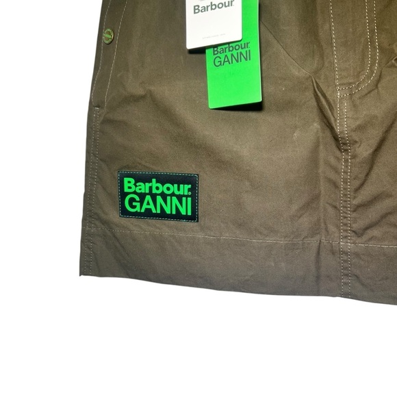 Barbour x GANNI Khaki Mini Skirt NWT SIze US 8 - Picture 5 of 10